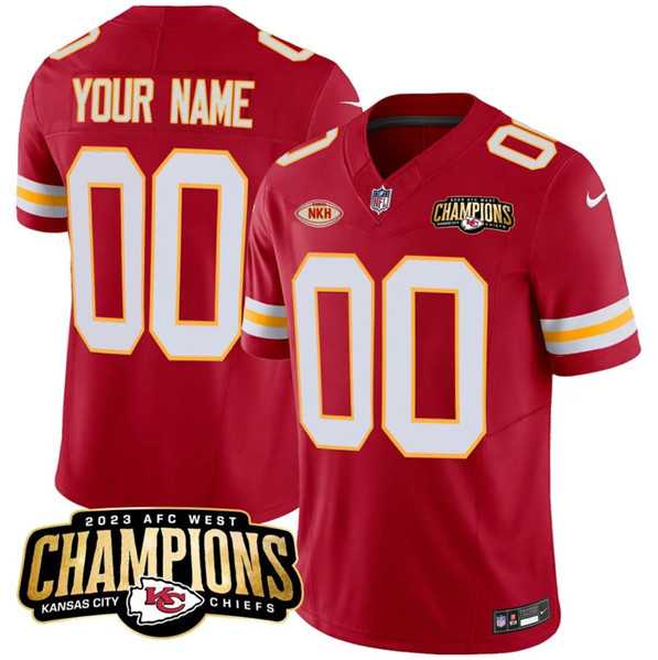 Men & Women & Youth Kansas City Chiefs Active Player Custom Red 2023 F.U.S.E. AFC West Champions With NKH Patch Vapor Untouchable Limited Jersey